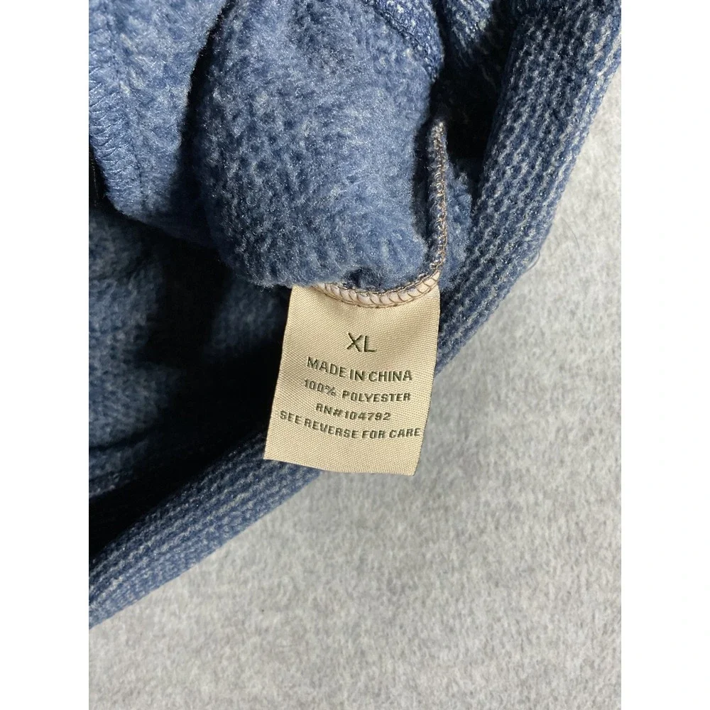 Victory Outfitters Mens XL Quarter Zip Fleece Pullover Tan Blue Colorblock 2258